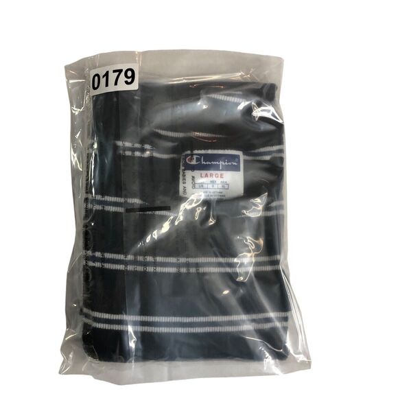 Champion Top Womens L Black Striped Stretch Knit Preppy Retro Baby Tee Y2K 90s - Picture 12 of 12